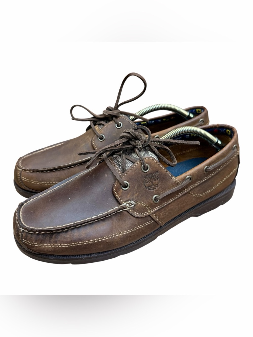 Timberland men size 11 Brown Leather Boat Shoes - Classic Lace-Up  Deck Shoes